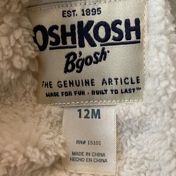 Oshkosh B'gosh Baby One-Piece Snowsuit White Silver Quilted Star Snow-12mos - Picture 11 of 12